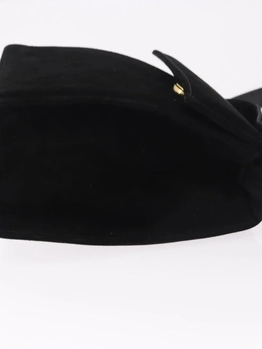 Salvatore Ferragamo Vara Ribbon Hand Bag Suede 2way Black Gold Auth BA13469